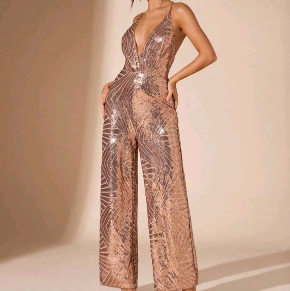 Elegant Y2K Sparkling Rhinestone Embellished Jumpsuit - Picture 3 of 4